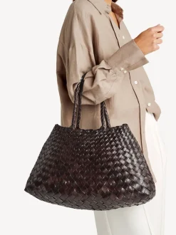 Brun foncé - Grand sac tissé Dragon Diffus Santa Croce