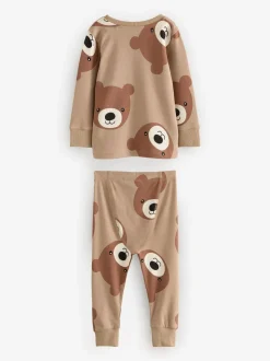 Brun/Crème - Lot de 3 pyjamas Snuggle (9mois-6ans)