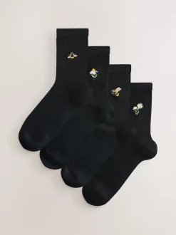 Bumble Bee - Chaussettes à motif brodé 4 Pack