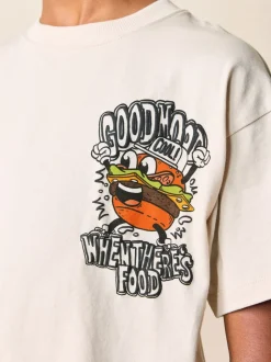 Burger de personnage Beige Sable - T-shirt graphique Manches courtes Relaxed Fit (3-16yrs)