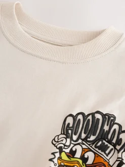 Burger de personnage Beige Sable - T-shirt graphique Manches courtes Relaxed Fit (3-16yrs)