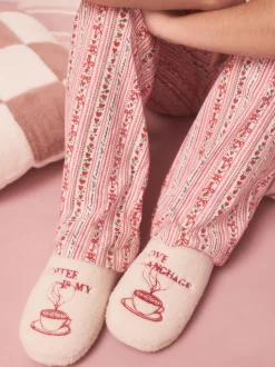 Café - Chaussons mules en peau de mouton