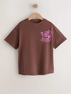 Café Marron Chocolat - T-shirts graphiques oversize Lot de 3 (3-16ans)