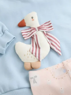 Canard bleu à nœud - Sweatshirt & Leggings (3mths-7yrs)