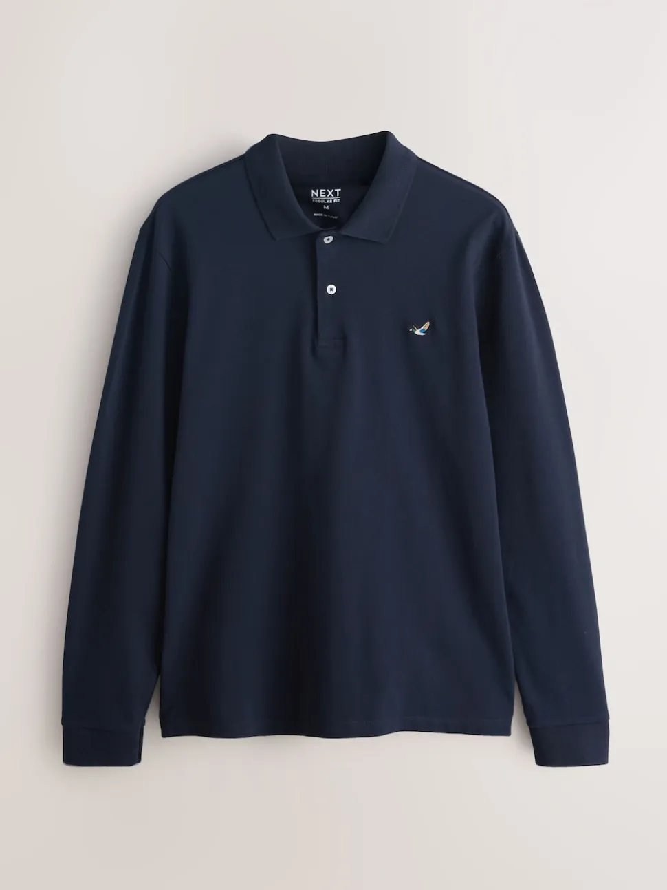 Canard bleu marine - Polo à manches longues en piqué