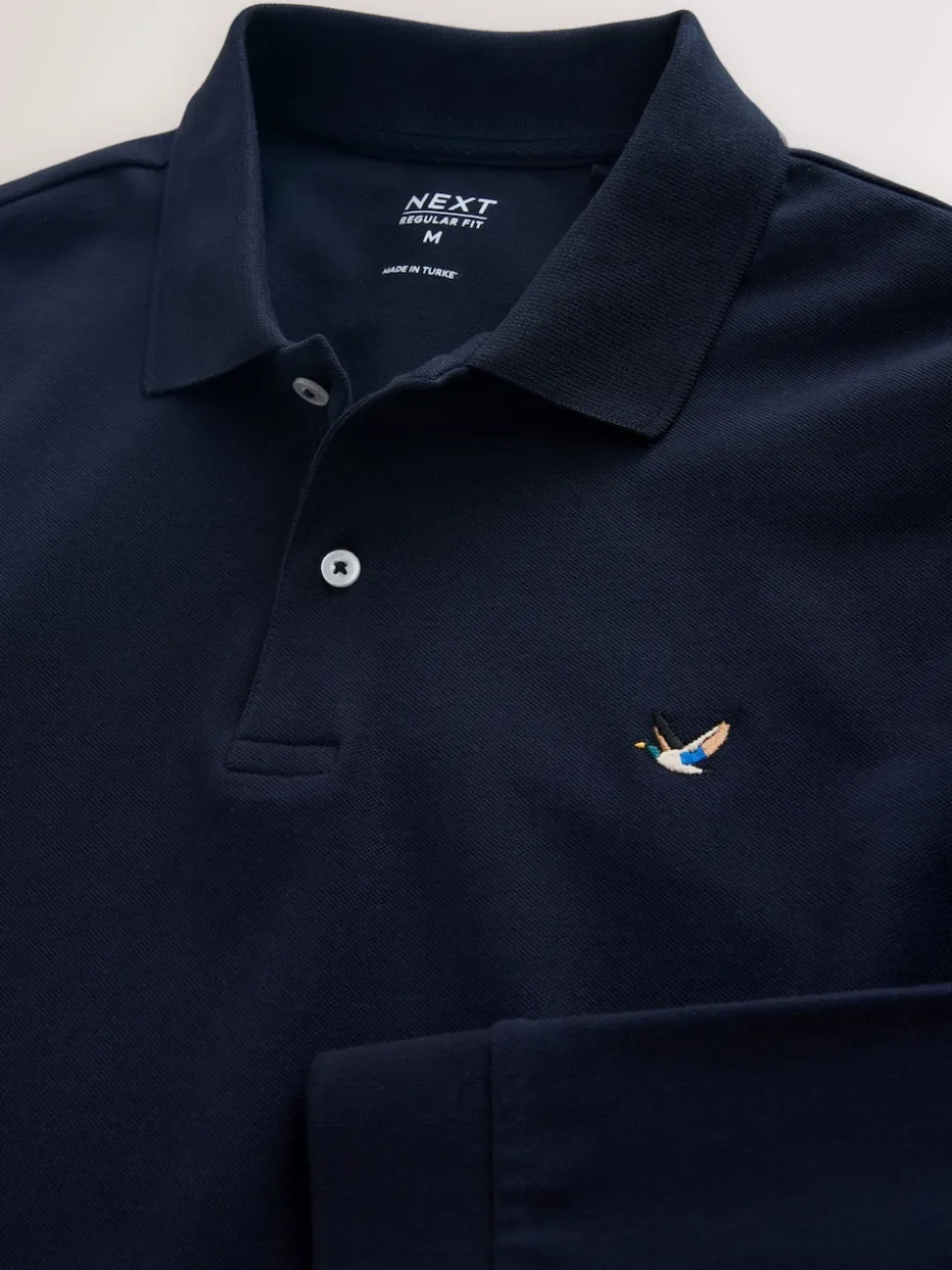 Canard bleu marine - Polo à manches longues en piqué