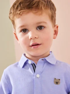 Caractère bleu - Chemise Oxford à manches longues (3mths-7yrs)