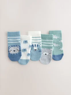 Caractère bleu - Lot de 5 chaussettes pour bébé (0mois-2ans)