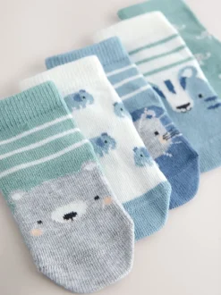 Caractère bleu - Lot de 5 chaussettes pour bébé (0mois-2ans)