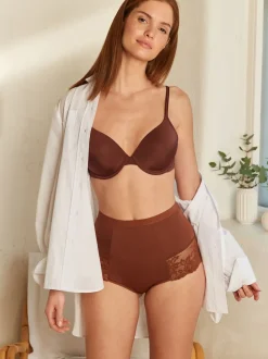 Caramel Nude - Imprimé Gainant Culotte brésilienne dos lacé 2 Lot