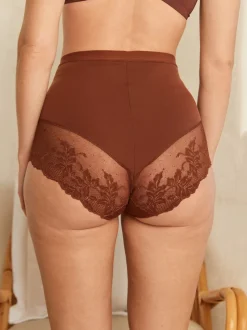 Caramel Nude - Imprimé Gainant Culotte brésilienne dos lacé 2 Lot