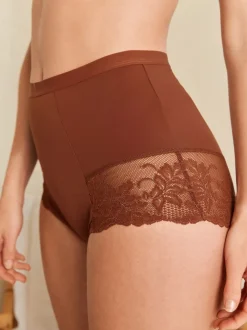 Caramel Nude - Imprimé Gainant Culotte brésilienne dos lacé 2 Lot