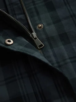 Carreaux bleu marine - Veste Hertiage avec col en velours côtelé