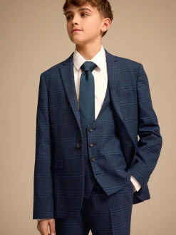 Carreaux bleu/bleu marine - Veste de costume (3-16ans)