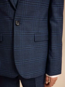 Carreaux bleu/bleu marine - Veste de costume (3-16ans)