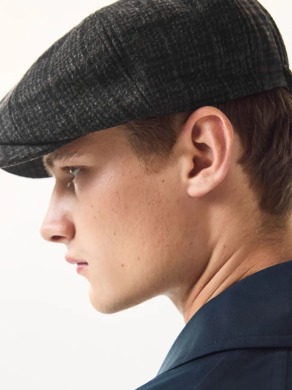 Carreaux gris foncé - Chapeau de garçon de baker