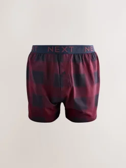 Carreaux marine/bordeaux - Lot de 5 boxers amples