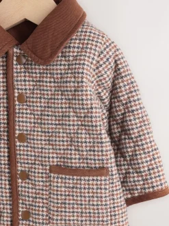 Carreaux Marron Heritage - Veste matelassée à col en velours côtelé pour bébé (0mois2ans)