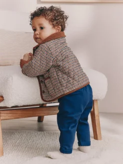 Carreaux Marron Heritage - Veste matelassée à col en velours côtelé pour bébé (0mois2ans)