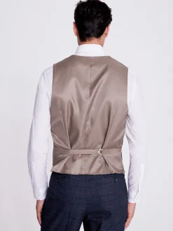 Carreaux noirs bleu marine - Coupe standard - Gilet de costume MOSS