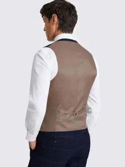 Carreaux noirs bleu marine - Ajusté - Gilet de costume MOSS