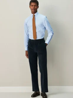 Carreaux Vichy bleu clair - Chemise habillée à manches longues riche en coton