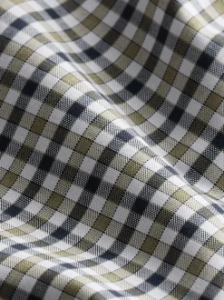 Carreaux Vichy bleu marine/neutre - Chemise Oxford Easy Iron boutonnée à manches courtes