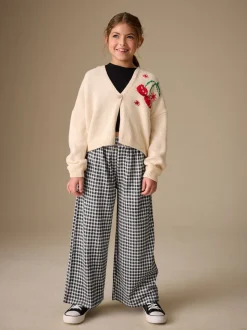 Carreaux vichy noir/blanc - Pantalons Jambe large Texture (3-16ans)