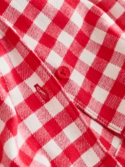 Carreaux vichy rouge / blanc - Pyjama Bouton à travers tissé (9mths-11yrs)
