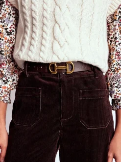 Ceinture Boden Iris en cuir à bordure snaffle