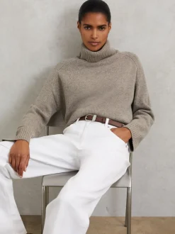 Ceinture en cuir à boucle incurvée Reiss Hazel