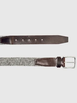 Ceinture Reiss Welling en toile avec bordure en cuir