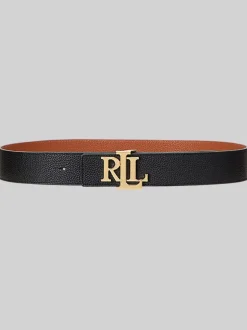 Ceinture réversible Lauren Ralph Lauren en cuir galet à large logo