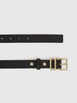 Ceintures à boucle angulaire en cuir Reiss Mateo