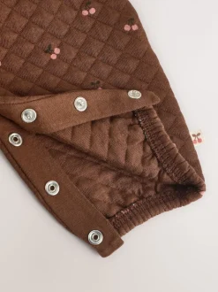 Cerise marron - Ensemble 2 pièces avec salopette matelassée et body bébé (0mois-3ans)
