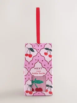 Cerises scintillantes - Lot de 1 paires de chaussettes en coffret cadeau