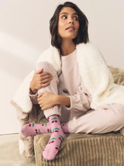 Cerises scintillantes - Lot de 1 paires de chaussettes en coffret cadeau