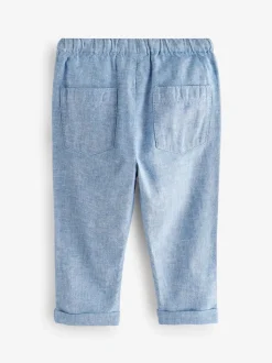 Chambray bleu - Pantalon en lin Blend à enfiler (3mois-7ans)
