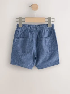 Chambray bleu - Short à enfiler (3mois à7ans)