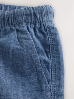 Chambray bleu - Short à enfiler (3mois à7ans)