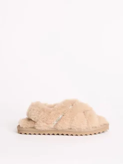 chameau - Chaussons Lipsy à lanières croisées en fausse fourrure