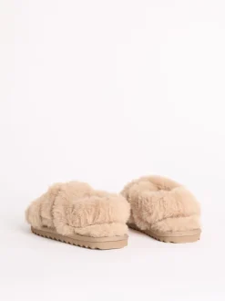 chameau - Chaussons Lipsy à lanières croisées en fausse fourrure