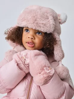 Chapeau de trappeur Baker by Ted Baker nœud rose en fausse fourrure