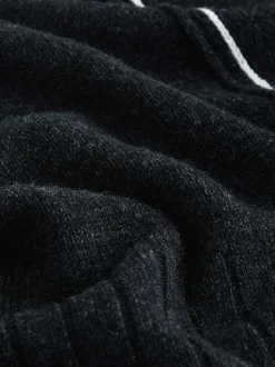 Charbon à liserés - Pull ras du cou 100% laine d’agneau N.premium