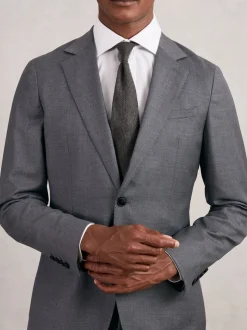 charbon de bois - Cravate texturée en laine et soie Reiss Donato