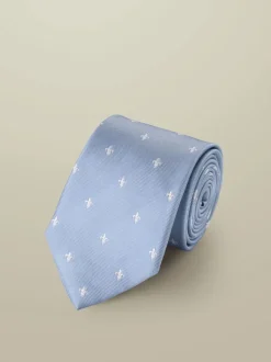 Charles Tyrwhitt Cravate en soie Fleur-De-Lys bleu ciel
