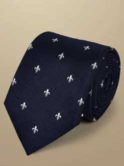 Charles Tyrwhitt cravate en soie Français Fleur De Lys