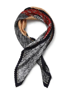 Écharpe Aela rouge plissée à motif paisley