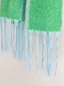 Écharpe Eleanor Bowmer à carreaux bleu et vert