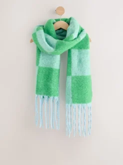 Écharpe Eleanor Bowmer à carreaux bleu et vert